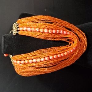 Vintage 31 Strand Glass Bead Choker